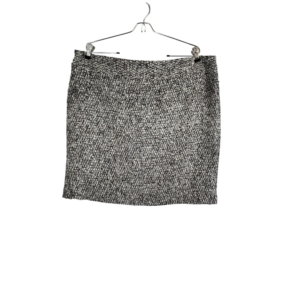Retro Tweed Mini Skirt Pencil Black 18 Neutral Preppy Chic Classic Boucle Office